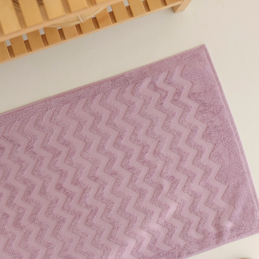 Zigzag %100 Pamuk Ayak Havlusu 50x80 cm Lila