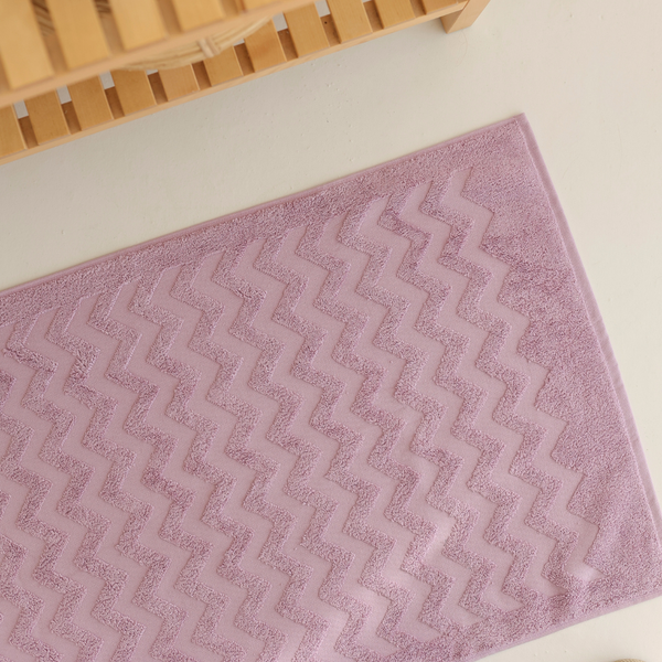 Zigzag %100 Pamuk Ayak Havlusu 50x80 cm Lila