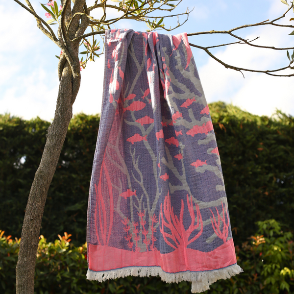 Coral Throw Muslin Cotton Loincloth Red 90x200 cm