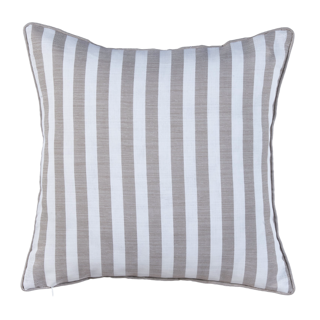 Coral Stripe Kırlent Kılıfı 45x45 cm Bej/Lacivert