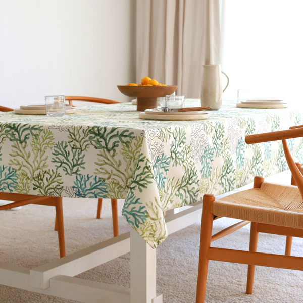 Lemon Woven Linen Stain Resistant Table Cloth