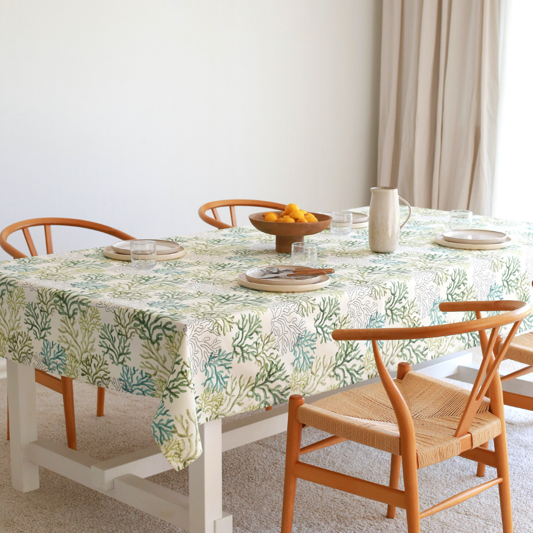 Lemon Woven Linen Stain Resistant Table Cloth