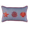 Coral Star Kırlent Kılıfı 30x50 cm Bej/Mavi