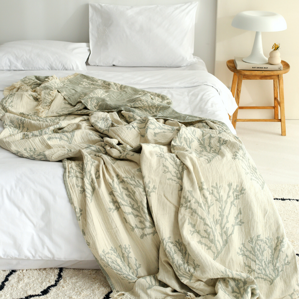 Coral 4 Layer Muslin Double Bedspread