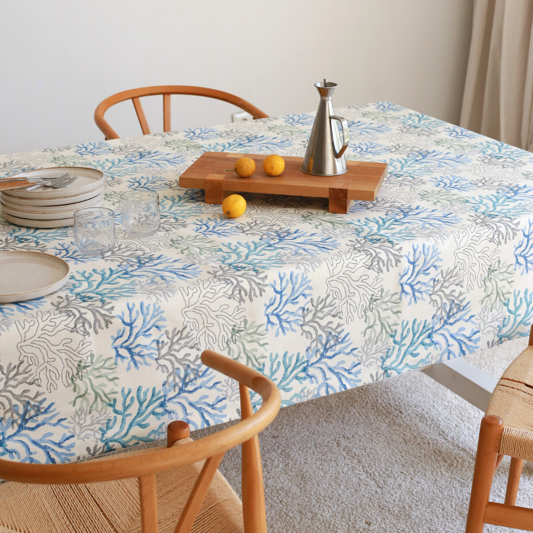 Lemon Woven Linen Stain Resistant Table Cloth