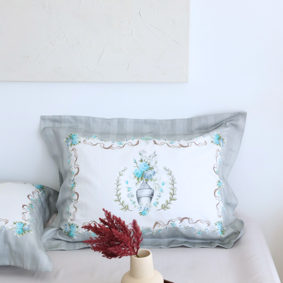 100% Cotton Satin Double Pillow Cover 50x70 cm Blue