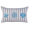 Coral Star Stripe Kırlent Kılıfı 30x50 cm Bej/Mavi