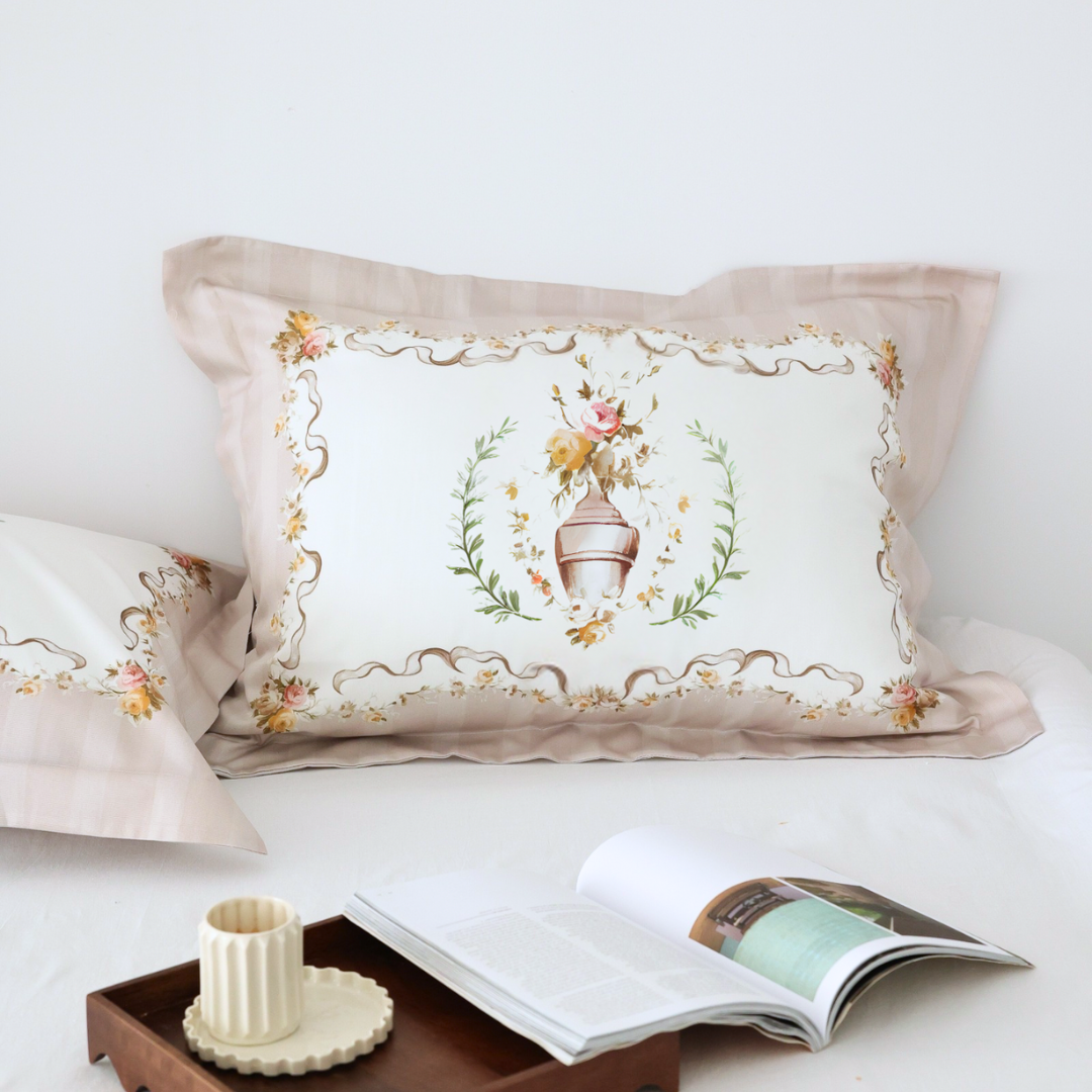 100% Cotton Satin Double Pillow Cover 50x70 cm Powder