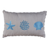 Coral Star Kırlent Kılıfı 30x50 cm Bej/Mavi