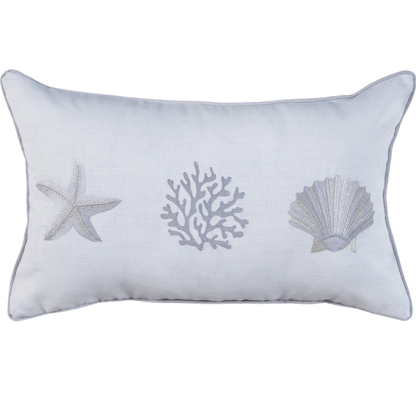 Coral Star Kırlent Kılıfı 30x50 cm Bej/Mavi