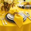 Genoa Woven Linen Stain Resistant Round Table Cloth Red