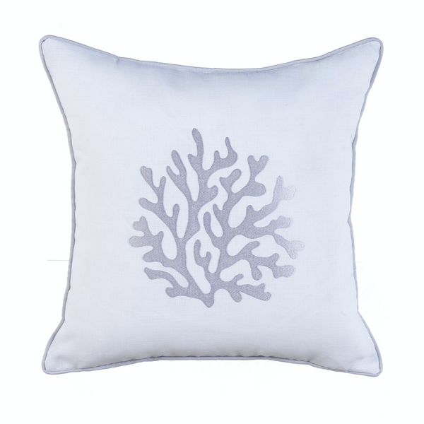 Coral Kırlent Kılıfı 45x45 cm Bej/Mavi