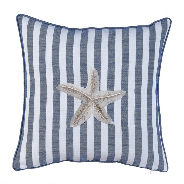 Sea Star Stripe Kırlent Kılıfı 45x45 cm Füme/Kırmızı