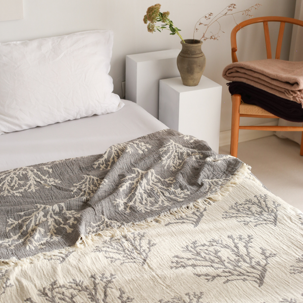Coral 4 Layer Muslin Double Bedspread