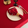 Piko Edge Detail Stain Resistant Linen Table Cloth Beige