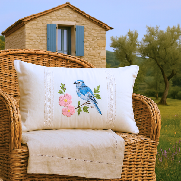 Marbella Parrot Embroidered 30x50 cm Pillow Cover