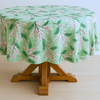 Genoa Woven Linen Stain Resistant Round Table Cloth Red