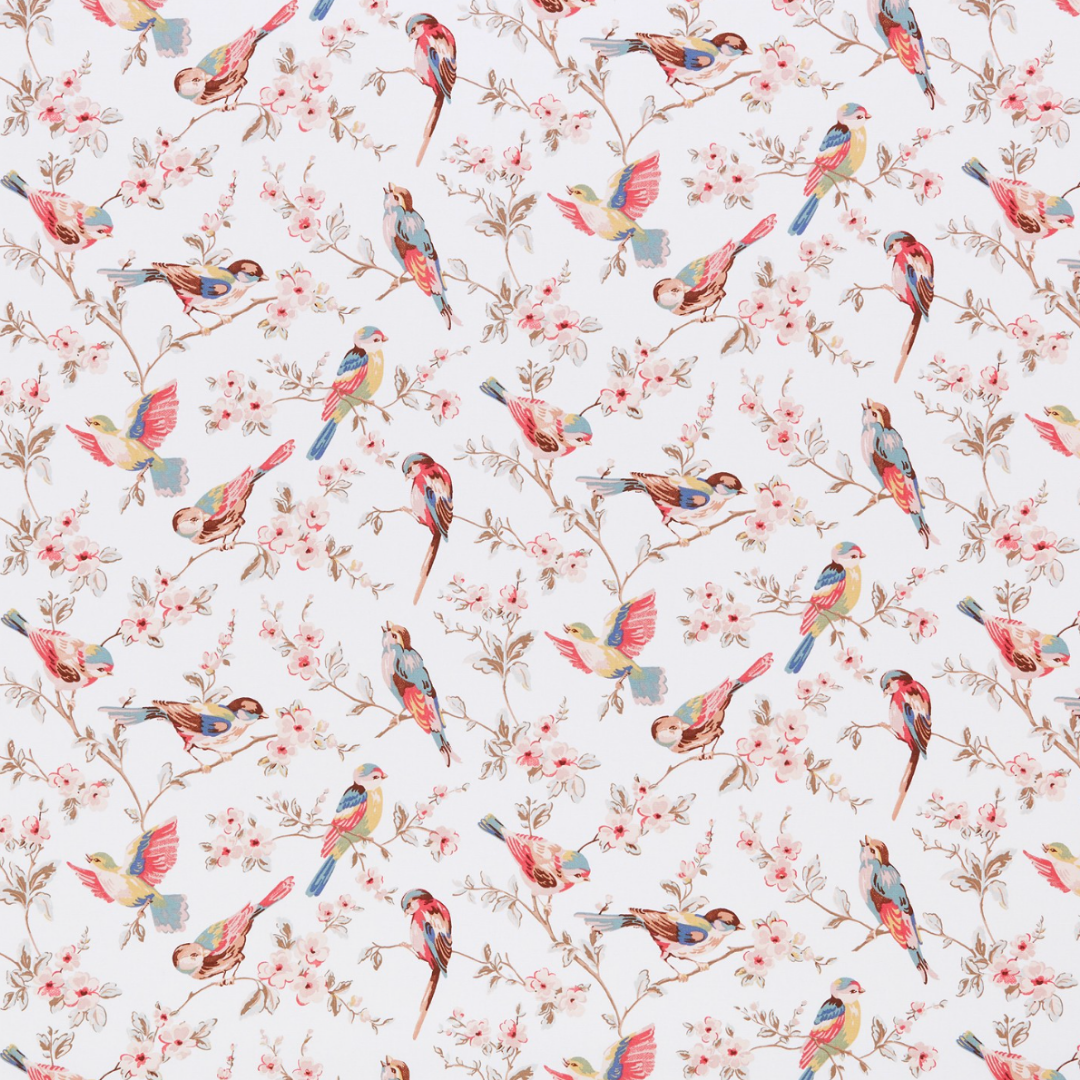 British Birds Cotton Table Linen Ecru