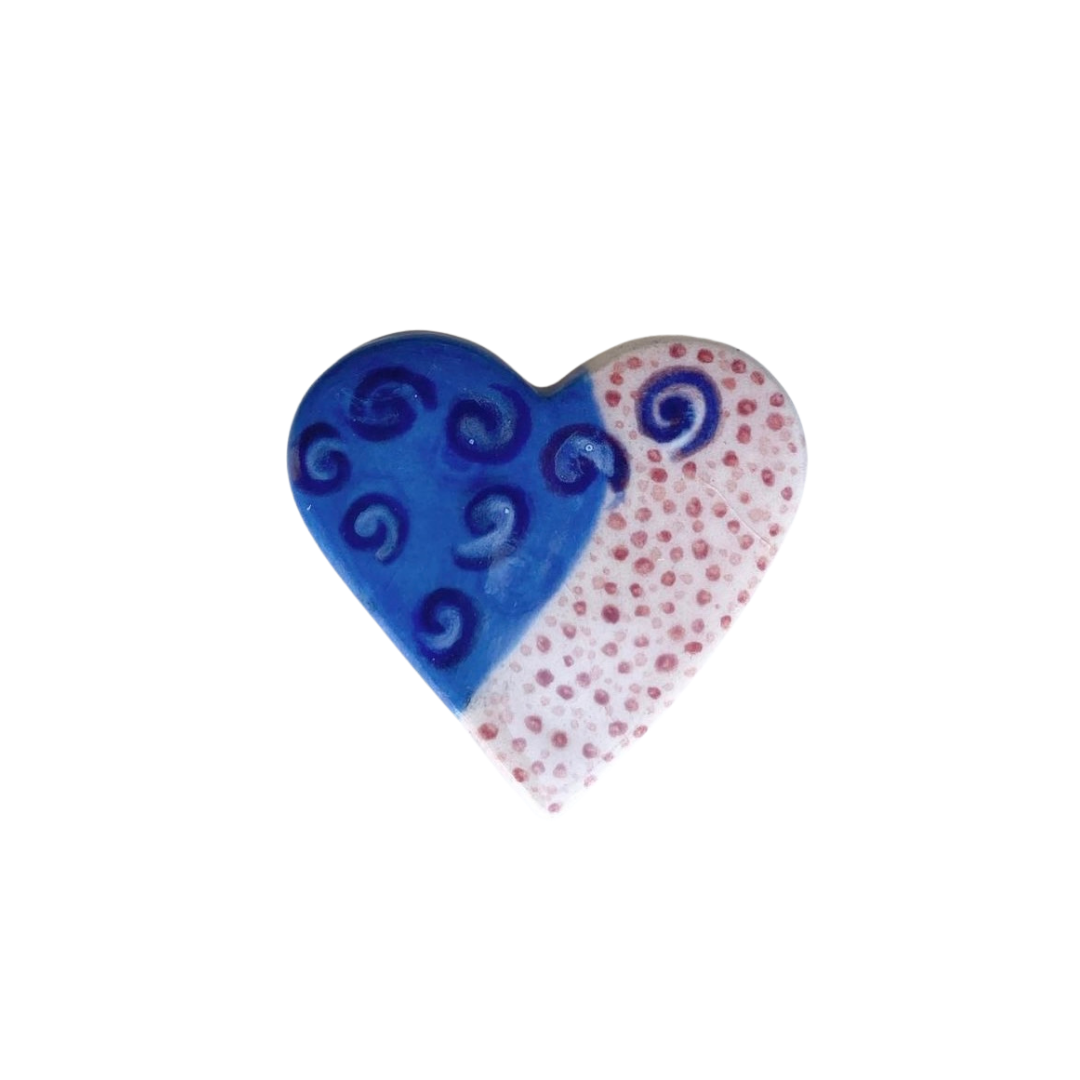 Heart Handmade Ceramic Brooch - Lapel Pin