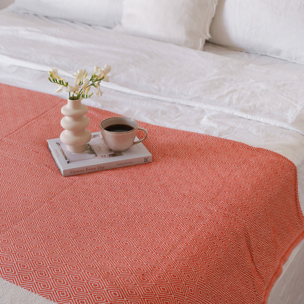 Ashley Multi-Purpose Double Cotton Bedspread 200x240 cm Orange