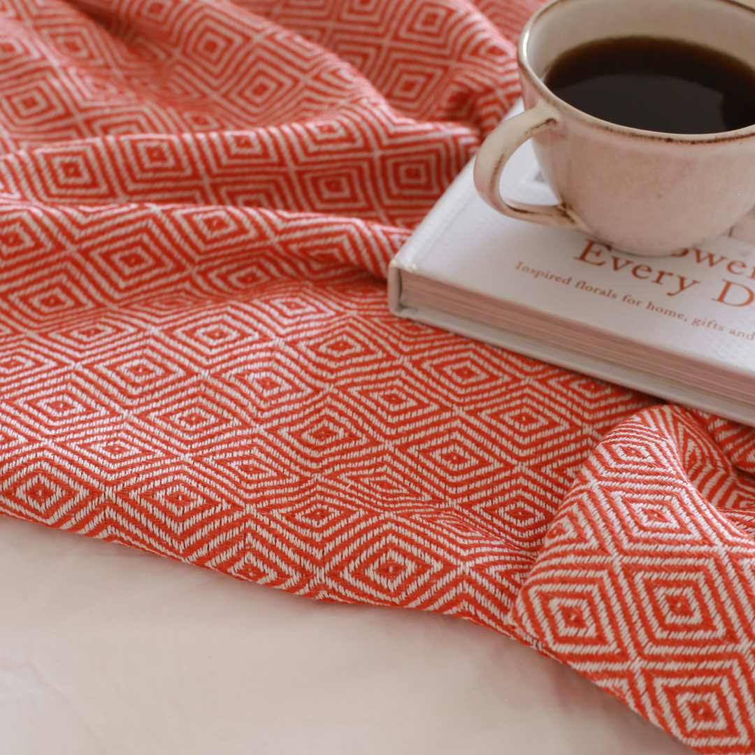 Ashley Multi-Purpose Double Cotton Bedspread 200x240 cm Orange