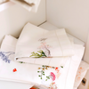 Coral Embroidered Linen Runner 50x160 cm Blue