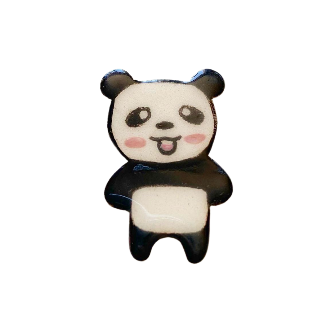 Panda Handmade Ceramic Brooch - Lapel Pin