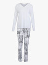 Batik Patterned Pajamas Set White