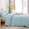 Carly Single 100% Cotton Plain Duvet Cover Set 160x220 cm Light Blue