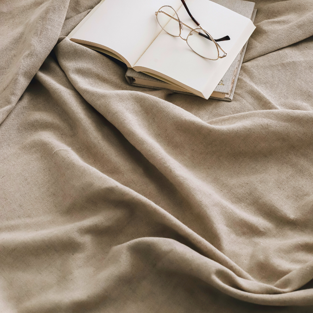 Natural Linen Double Bedspread Stone