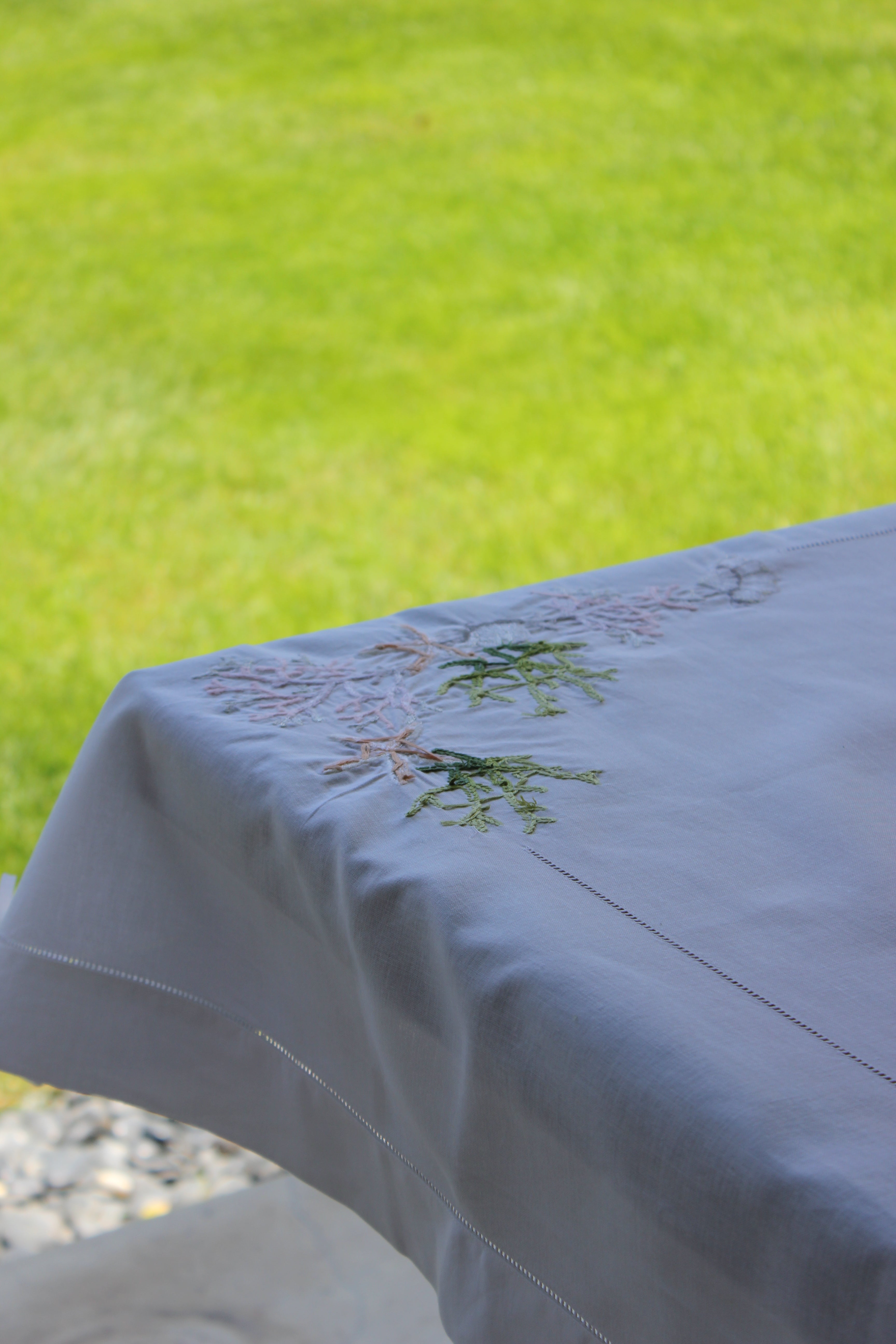 Siena Embroidered Table Cloth White