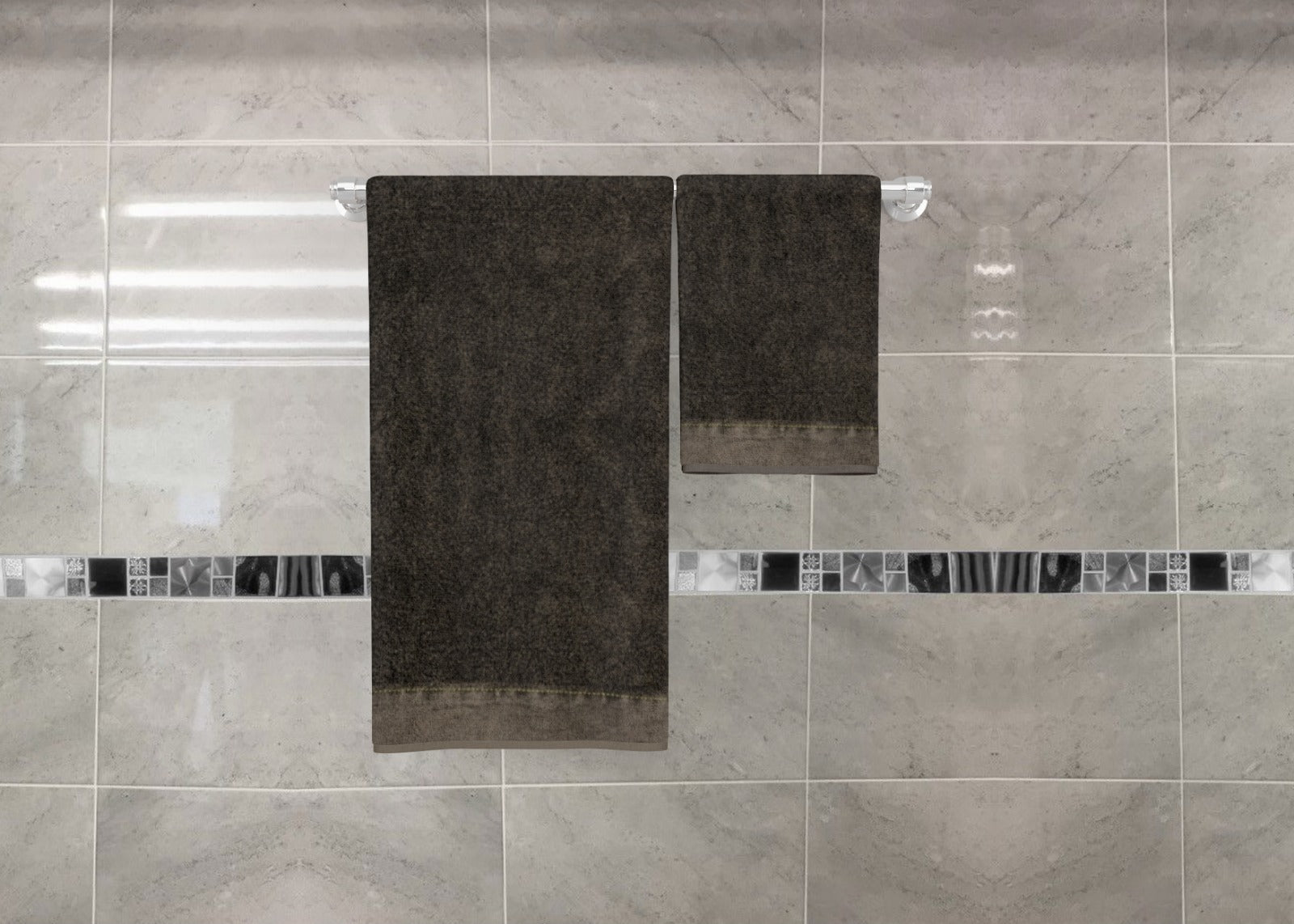 Fiona Stonewash 100% Cotton Face Towel 50x100 cm Smoked