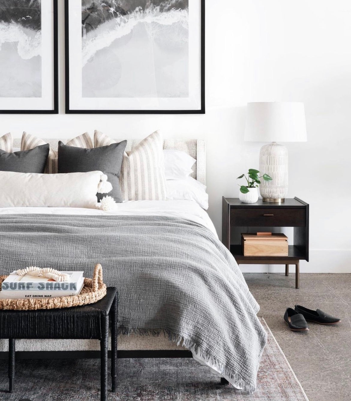 Navigli Single 4 Layer Muslin Bedspread Anthracite