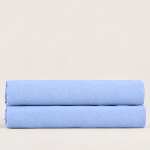 Stella 100% Cotton Ranforce Double Elastic Bed Sheet 160x200 cm Light Blue