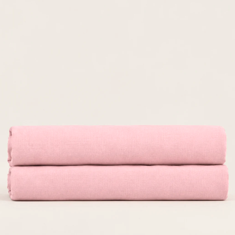 Stella 100% Cotton Ranforce Double Elastic Bed Sheet 160x200 cm Powder