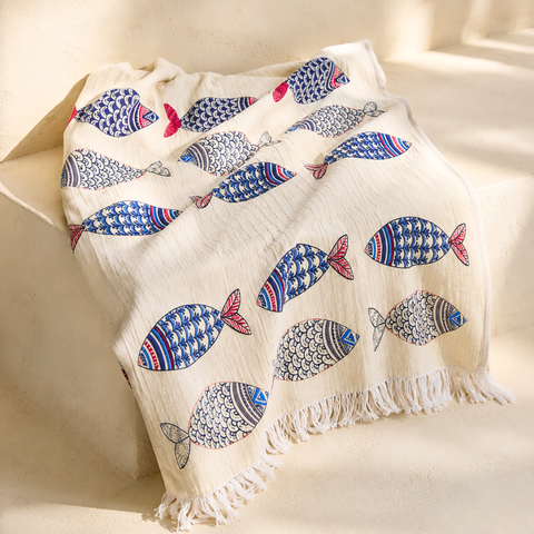 Coral Throw Muslin Cotton Loincloth Red 90x200 cm