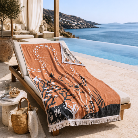 Coral Throw Muslin Cotton Loincloth Red 90x200 cm