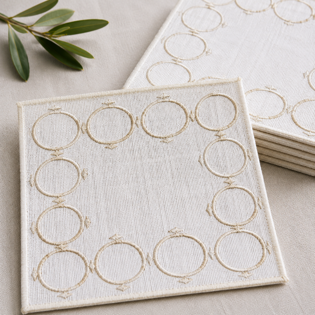 Genoa Stain Resistant Linen Placemat 30x50 cm Green
