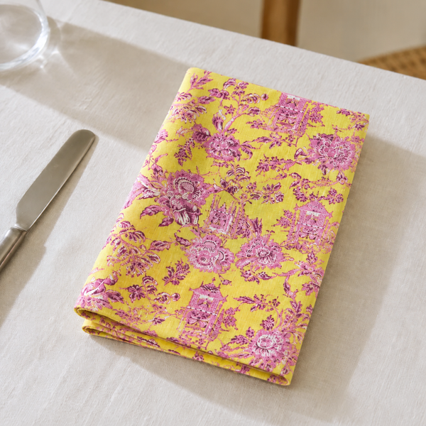 Genoa Woven Linen Stain Resistant Napkin White (Pack of 2)