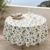 Genoa Woven Linen Stain Resistant Round Table Cloth White