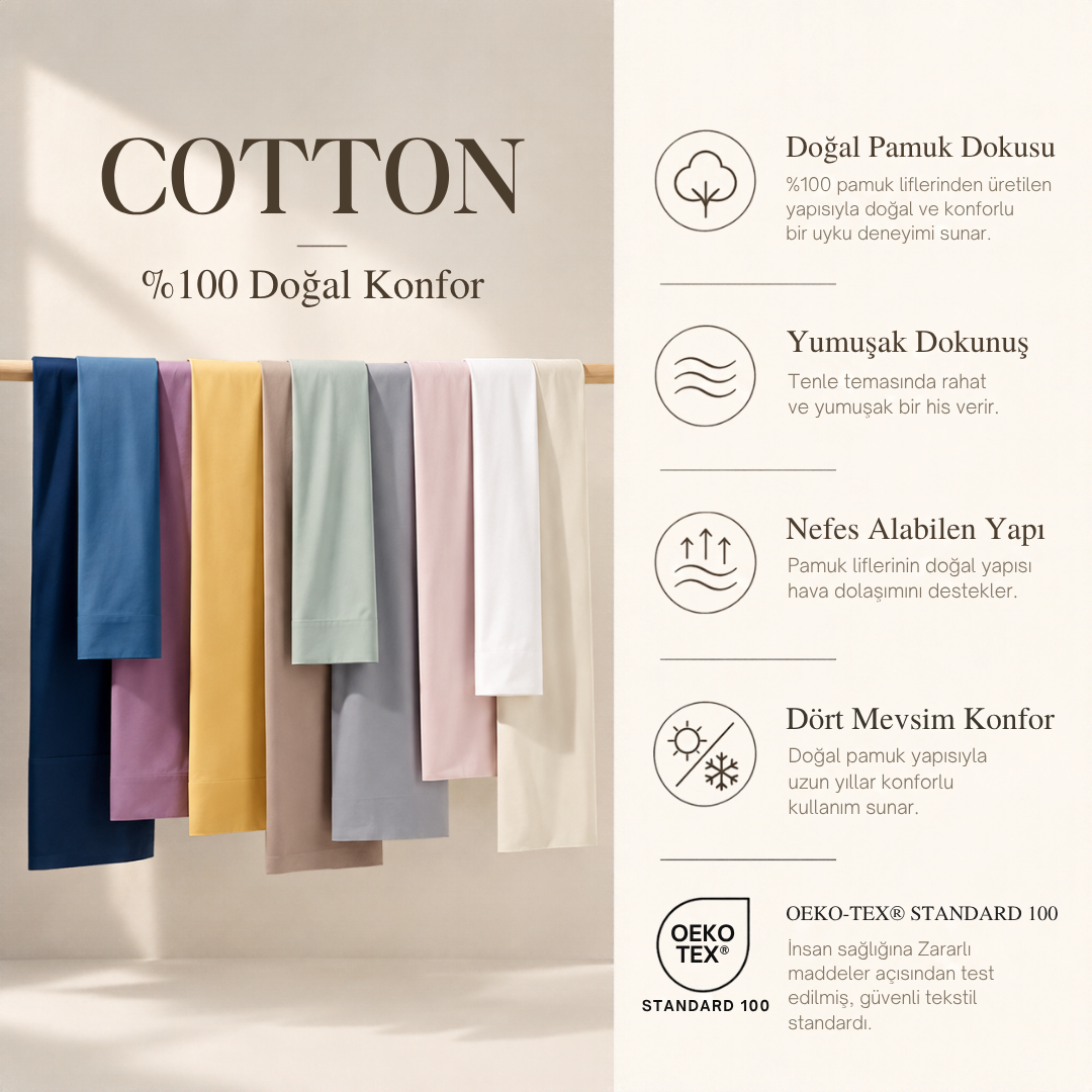 Stella 100% Cotton Ranforce Double Flat Sheet 240x260 cm White