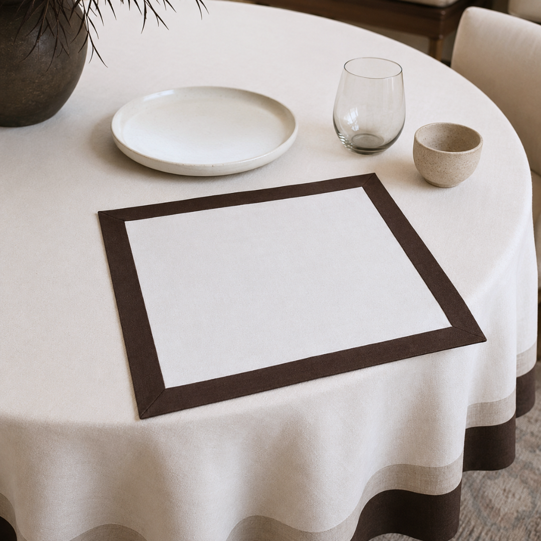 Genoa Woven Linen Stain Resistant Table Cloth White