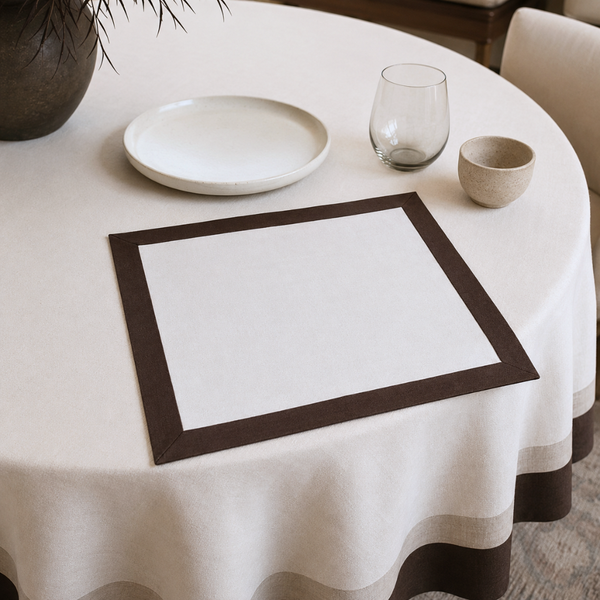 Genoa Woven Linen Stain Resistant Table Cloth White