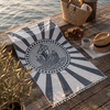 Stripe Throw Cotton Loincloth Smoked-White 100x170 cm