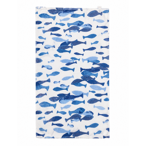 Fish Cotton Face Towel 50x90 cm Blue