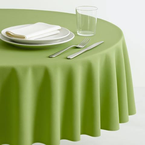 Genoa Woven Linen Stain Resistant Round Table Cloth Red