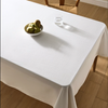 Genoa Woven Linen Stain Resistant Table Cloth White