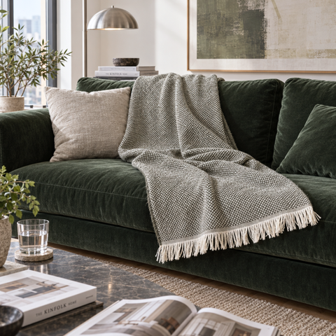 Aura Cashmere Throw Cover Smoked 
