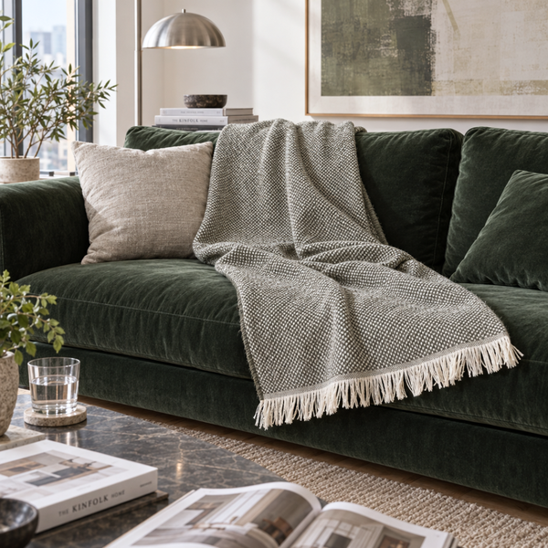 Aura Cashmere Throw Cover Smoked 