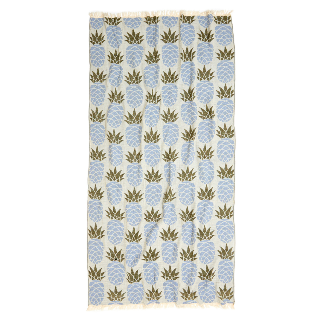 Pineapple Throw Muslin Cotton Loincloth Gray 110x200 cm